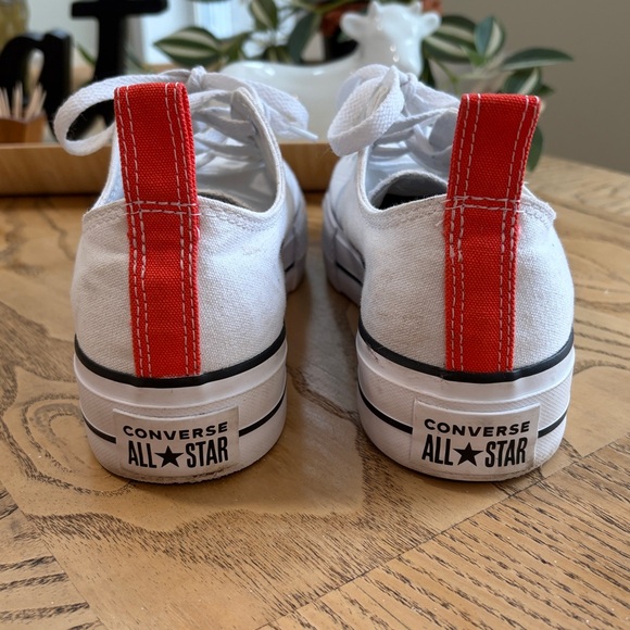 White CONVERSE All Star Platform Low Top Sneakers Size 7.5 (Women’s 9.5) - Picture 3 of 11